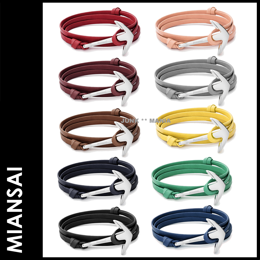 ★追跡&関税込【MIANSAI】Anchor Leather Bracelet/SLV