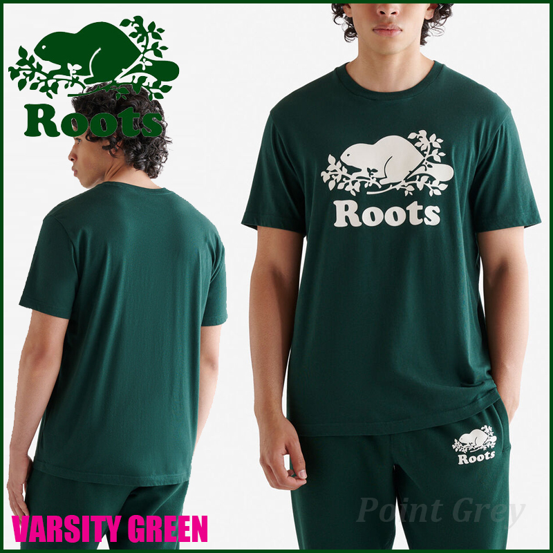 Roots Men's☆ 定番ビーバー柄・半袖Tシャツ☆ (Roots/Tシャツ