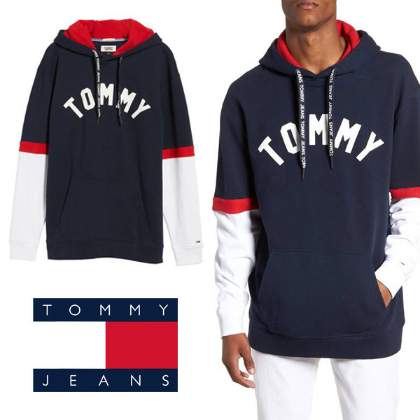 NEW 2018  Jeans ビッグロゴ カラーブロック フーディ