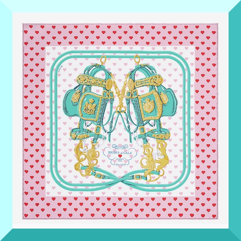 限定！HERMESエルメス Brides de Gala Love スカーフrose buvard