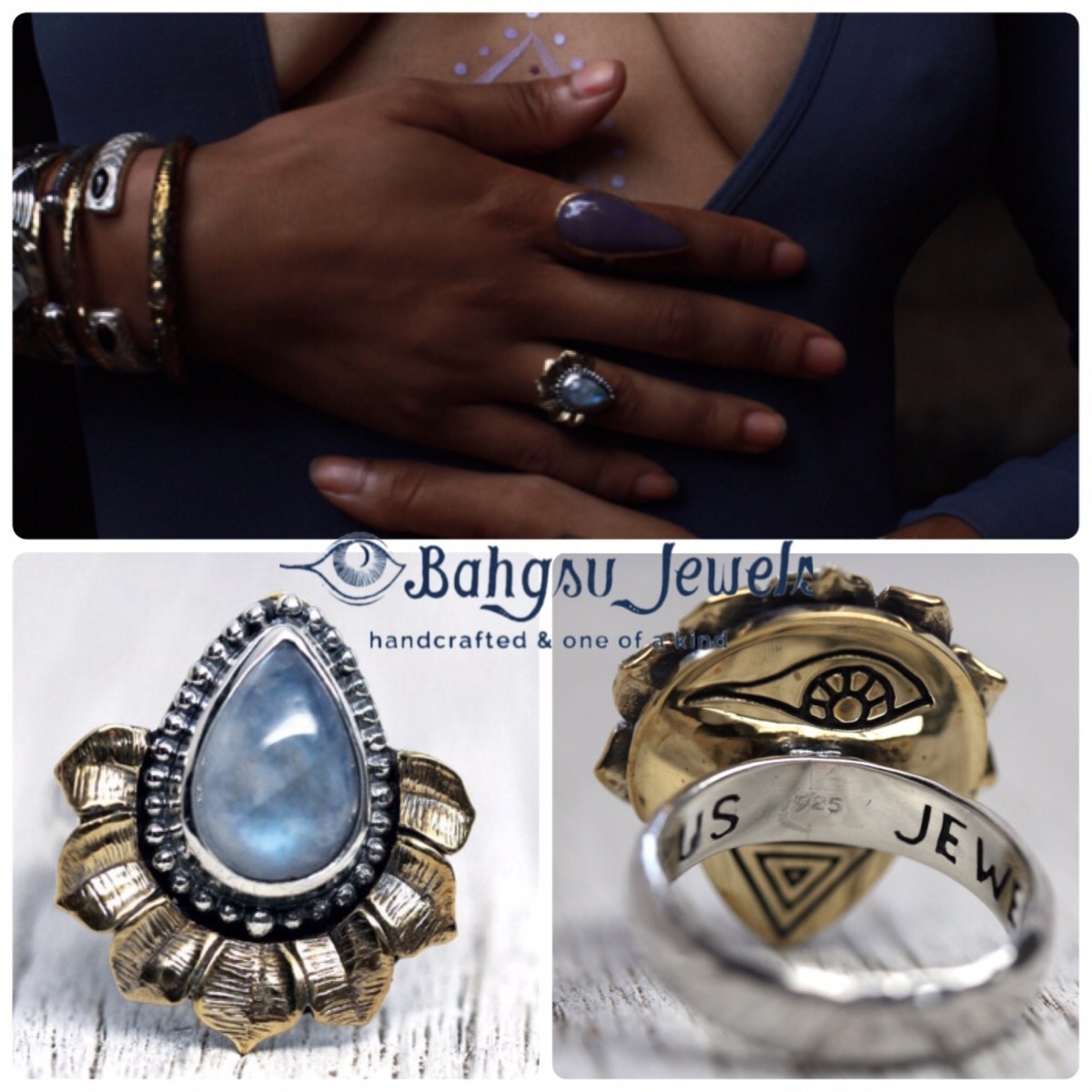 関税/送料込み【Bahgsu Jewels】MOON LOTUS リング