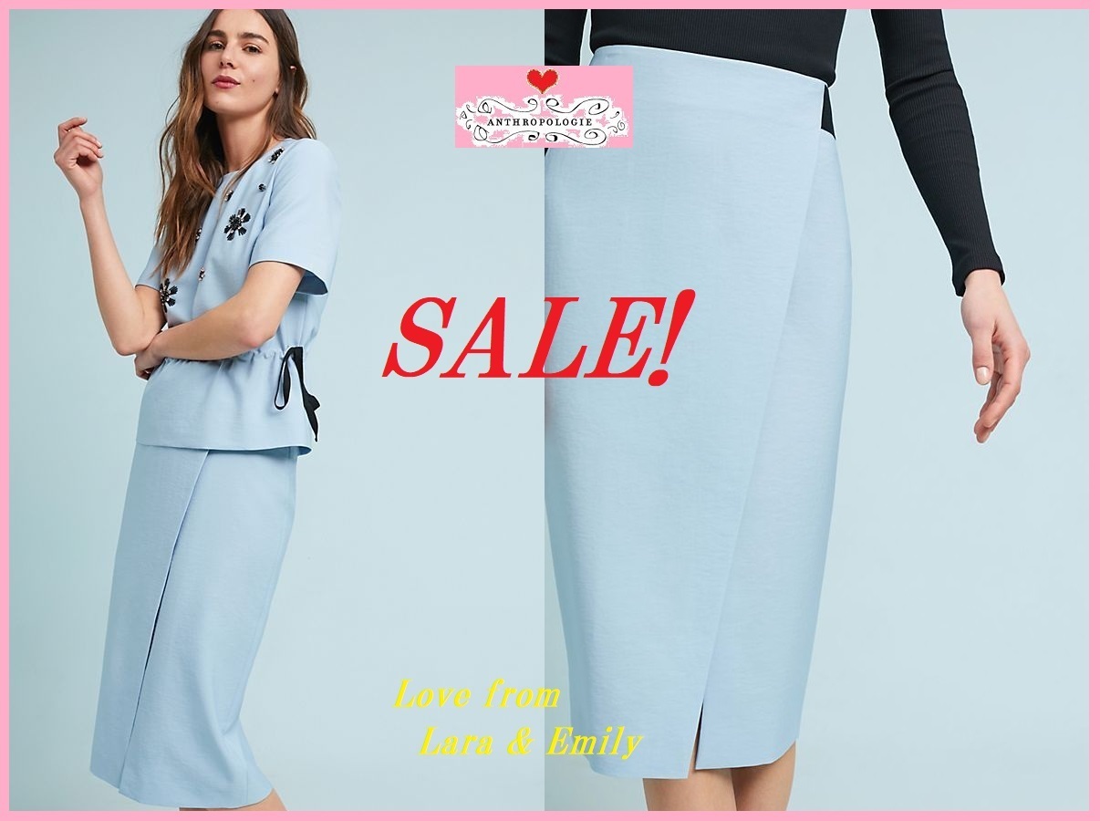 SALE☆ラス1即納【Anthro】スカイカラーのラップスカート Size:S