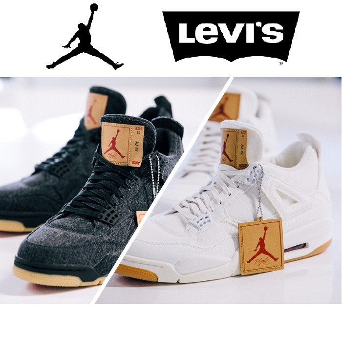 送関込 LEVI’S X AIR JORDAN 4 DENIM BLACK WHITE 22〜30㎝