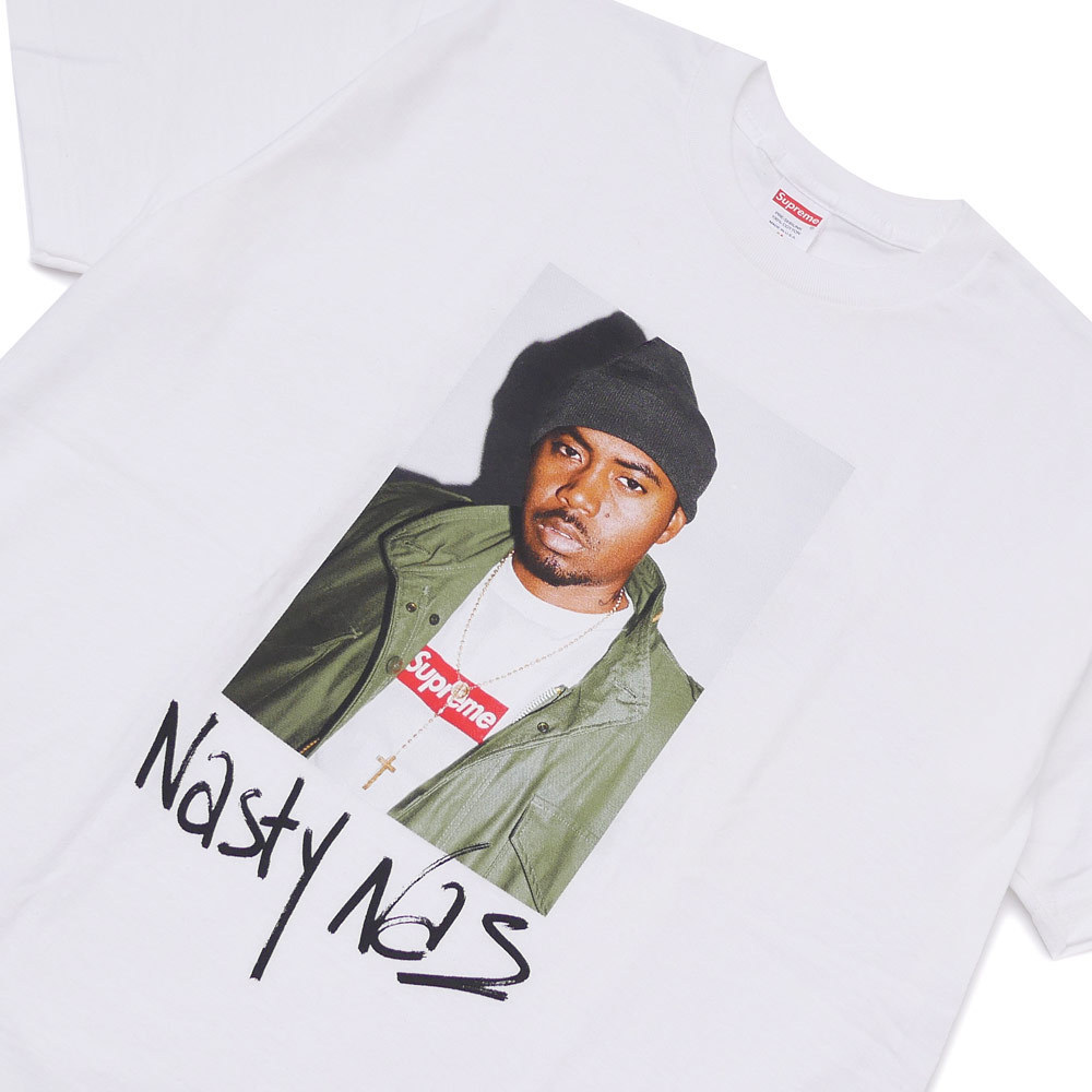 Supreme FW17 Nas Tee 白 (Supremeステッカー付き)