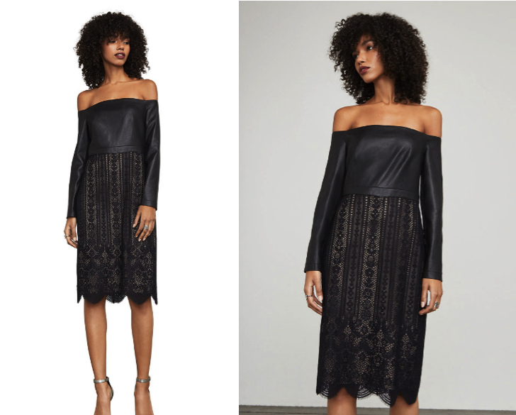 お買い得☆BCBG MAXAZRIA レースオフショルダーワンピース黒