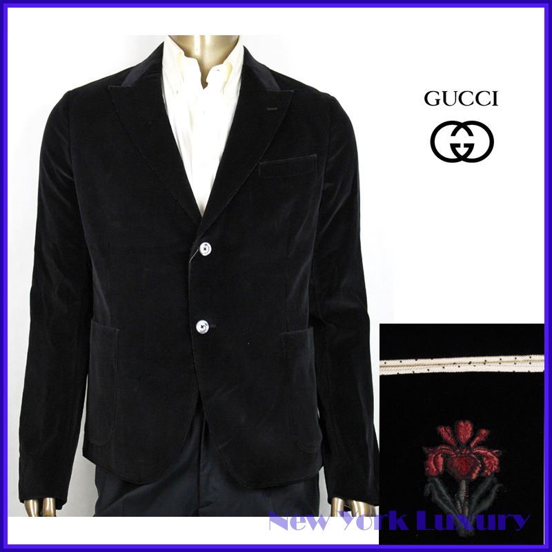 GUCCI☆グッチ☆素敵！Black Cotton Tulfan Velvet Jacket