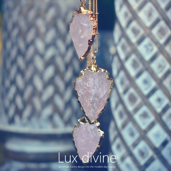 ROSE QUARTZ ARROWHEAD ネックレス★Luxdivine #1053