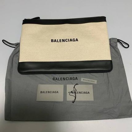 BALENCIAGA Clutches Unisex Street Style Logo Clutches