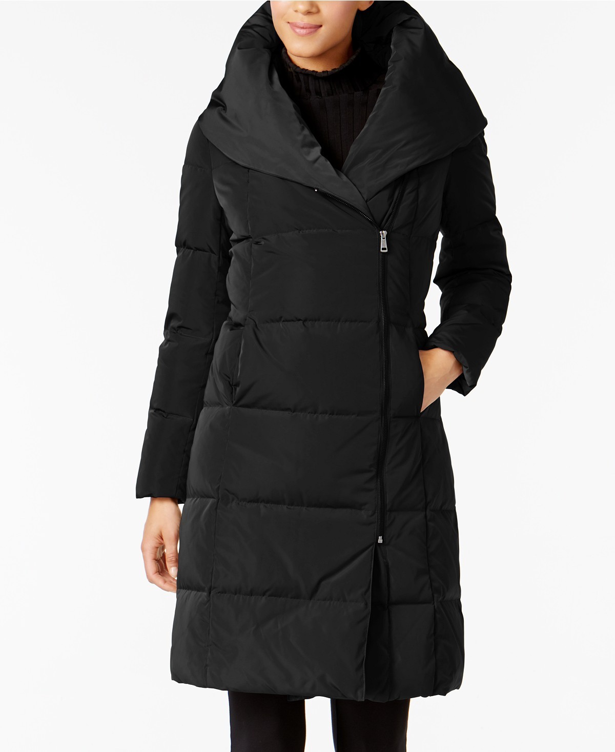 ダウンジャケット・コート Cole Haan Signature Asymmetrical Pillow-Collar Puffer Coat