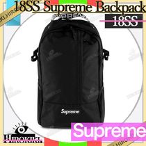 Supreme Unisex Street Style Logo Backpacks