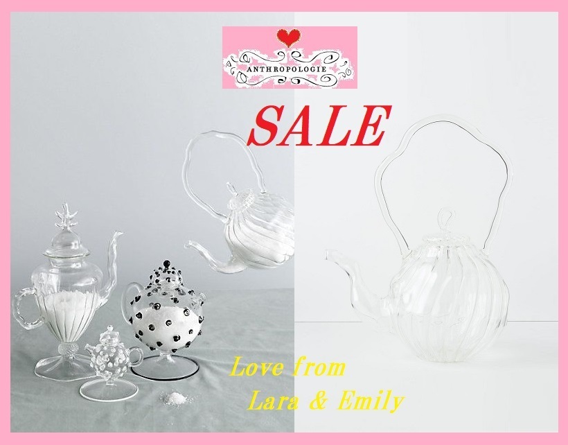 最終SALE☆ラス１即納☆店舗完売【Anthro】ガラスのティーポット