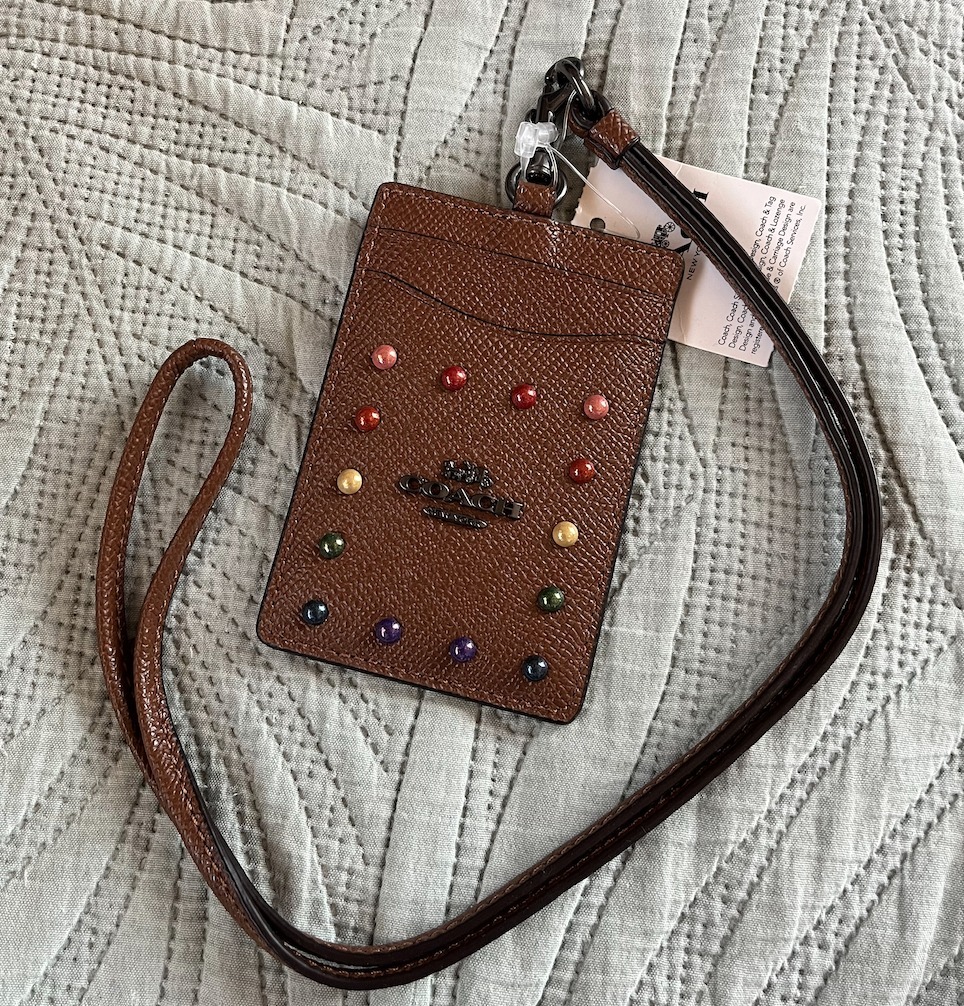 セール☆CoachレインボウスタッズIDカードパスケース定期入れ