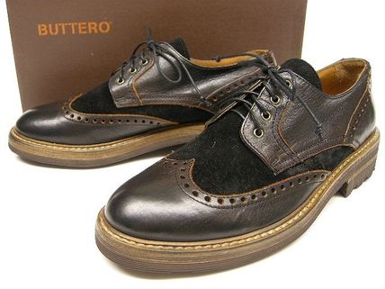 Buttero Oxfords Size 40-43◆ BUTTERO Leather wingtip shoes B5623UNGB NERO Men