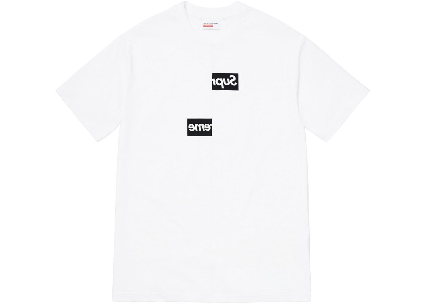 Tシャツ・カットソー Supreme Comme des Garcons SHIRT Split Box Logo Tee White