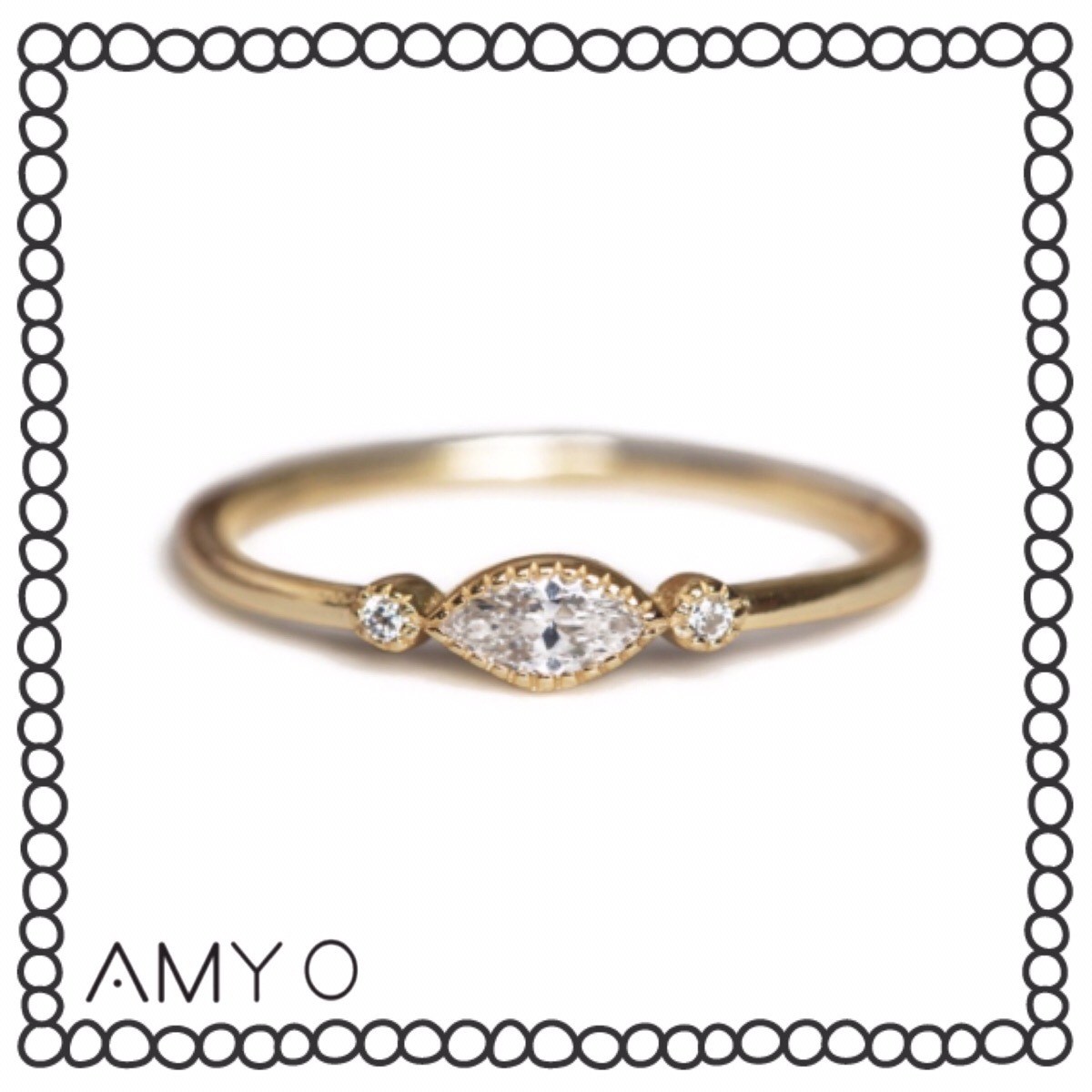 ☆BUYMAランキング急上昇中☆【AMY O】marquiseクリスタルリング