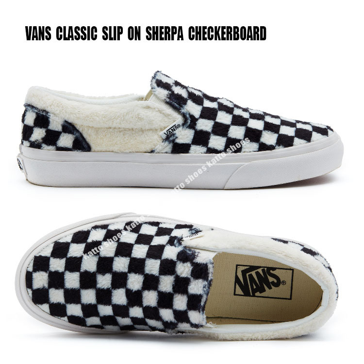 VANS★CLASSIC SLIP ON SHERPA★チェック柄★ファー★もこもこ