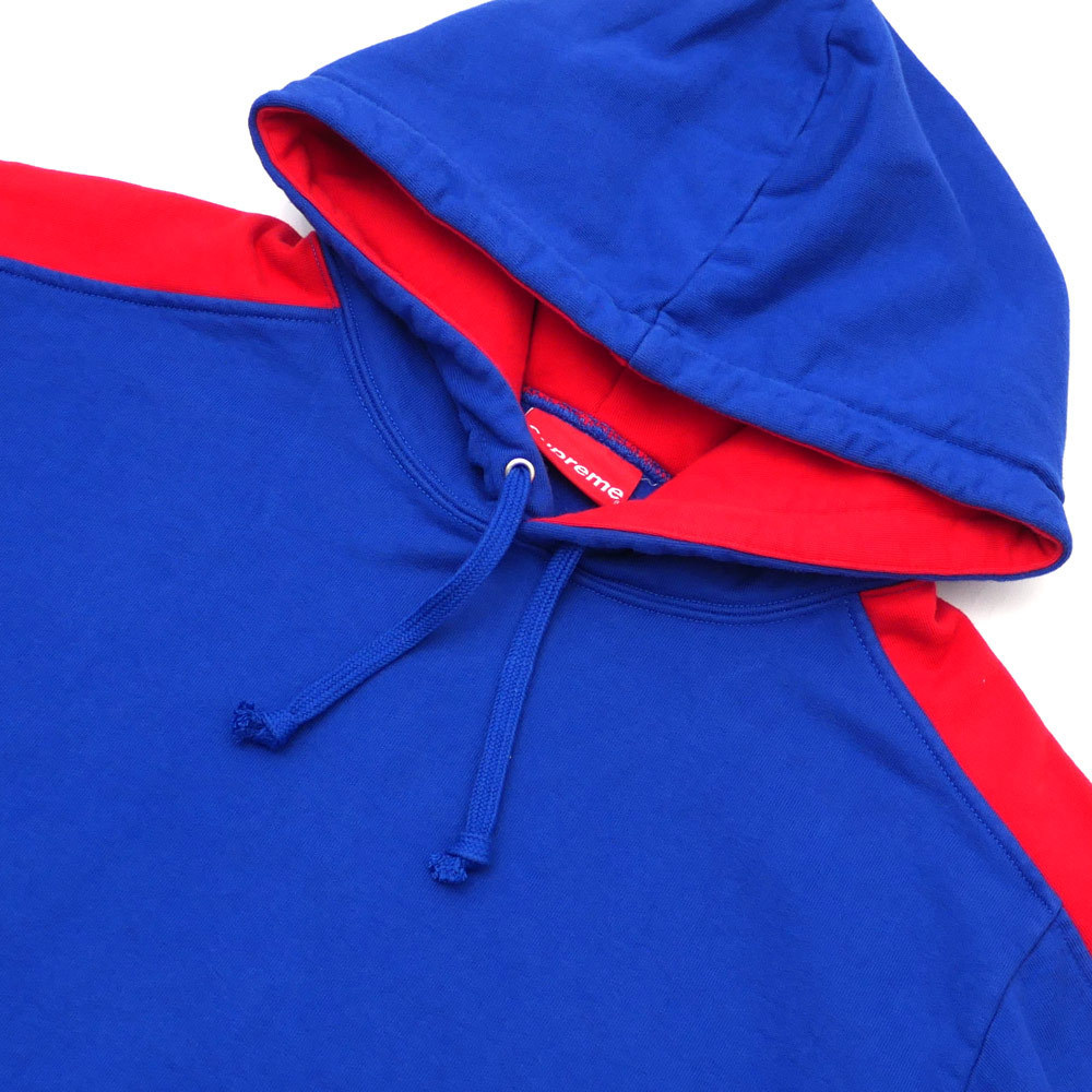 Supreme SS18 Sideline Hooded Sweatshirt 青 (ステッカー付き) Supreme SS18 Sideline Hoodie Royal Blue Red Mens SIZE M