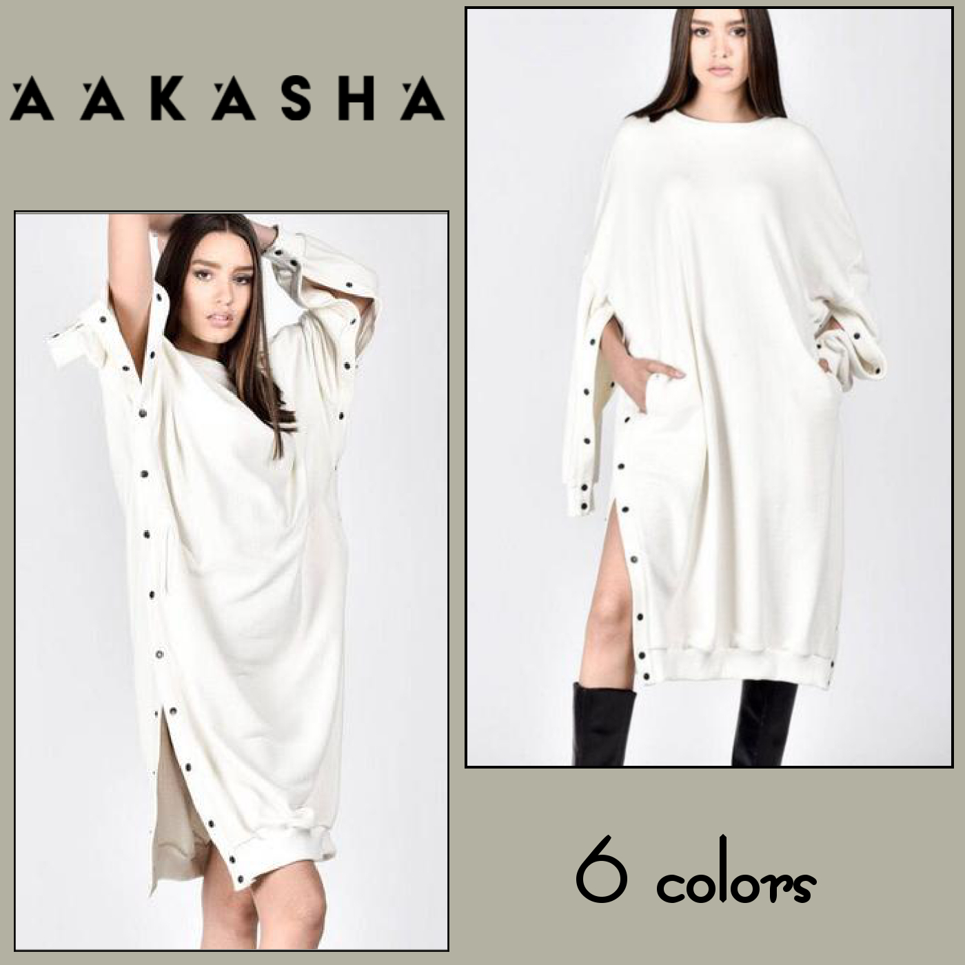 新しく着き 着丈変更無料☆Aakasha☆ボタン留め/スウェットワンピース ワンピース 新しく着き 着丈変更無料☆Aakasha☆ボタン留め/スウェットワンピース ワンピース