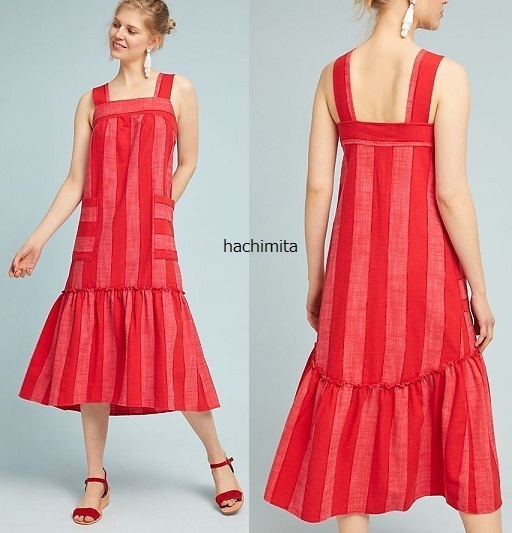 即発! サイズS Anthropologie Tonal Striped Dress