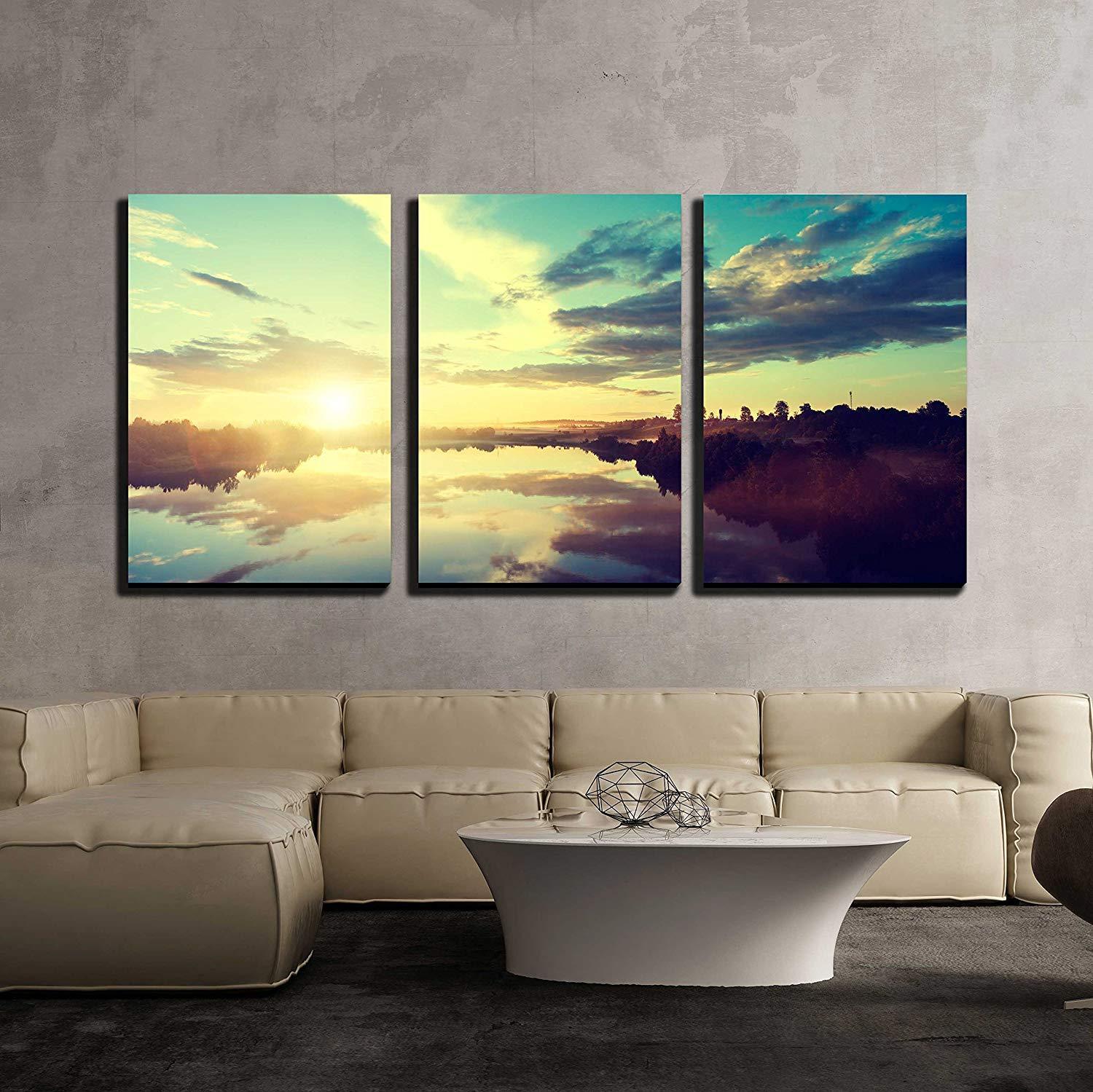 日本未入荷-2サイズ♪ウォールアート- Sunset on the River