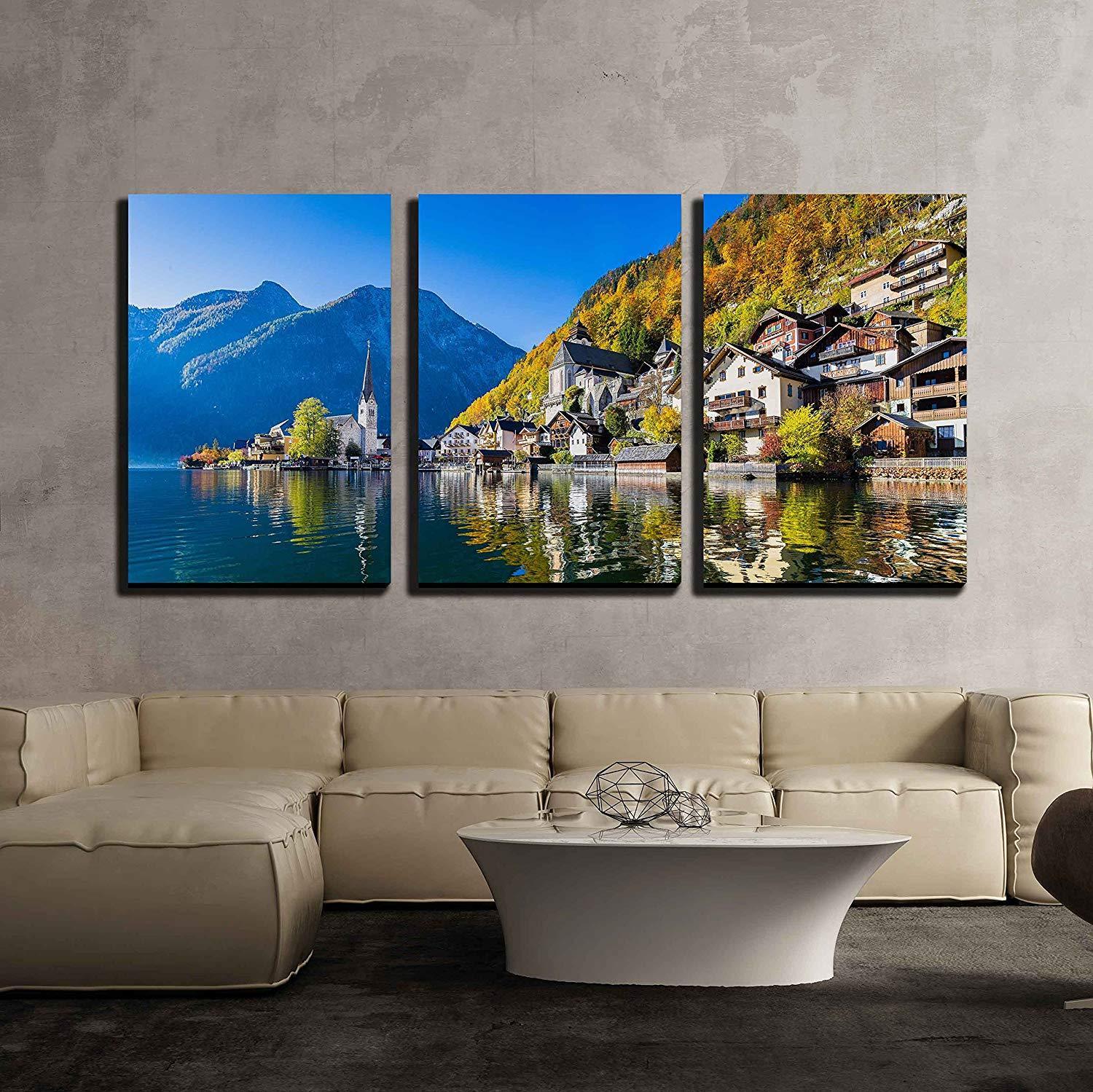 日本未入荷-2サイズ ウォールアート-Hallstatt Mountain Village
