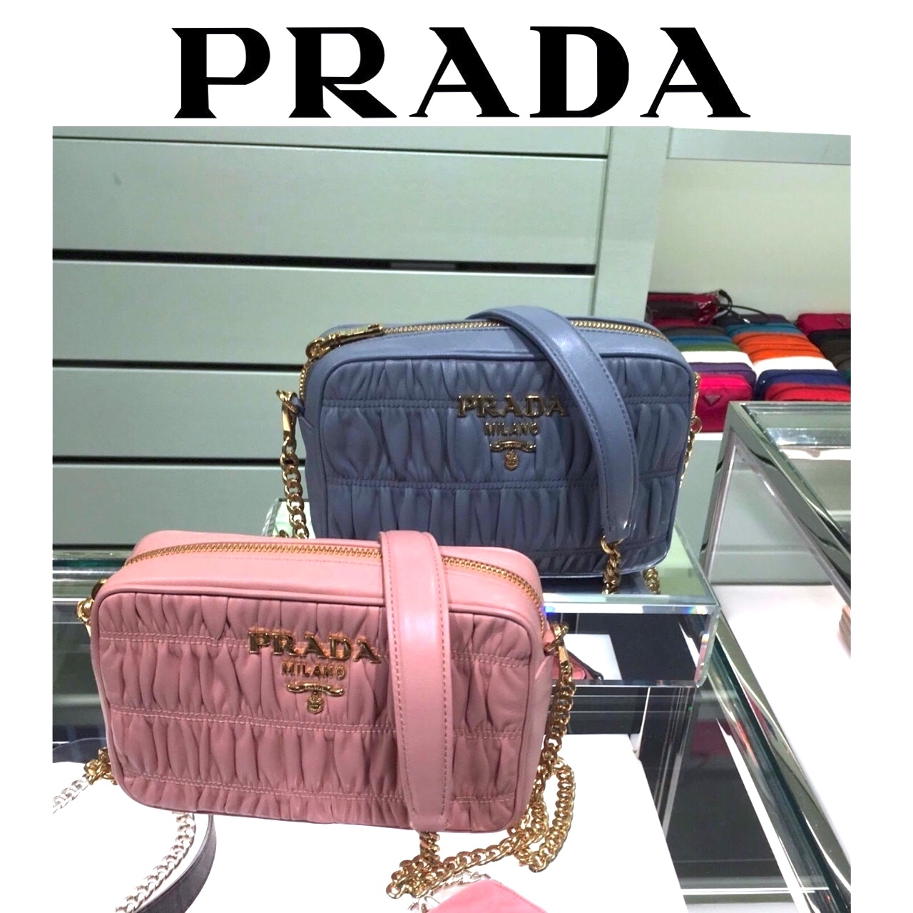 PRADA★セール！ナッパゴーフルチェーンショルダーバック 1BH112
