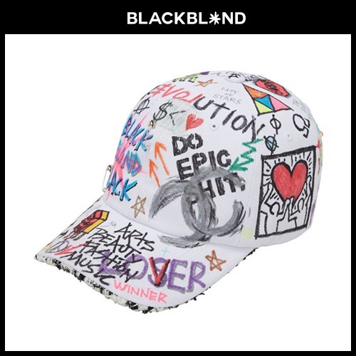 ☆BLACKBLOND☆ キャップ帽子 Tweed Cap Graffiti Ver. (White)