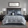 MADISON PARK ベッドカバー・布団カバー・寝具 Madison Park ジャガード掛け布団8点セット ダブル Odette(12)