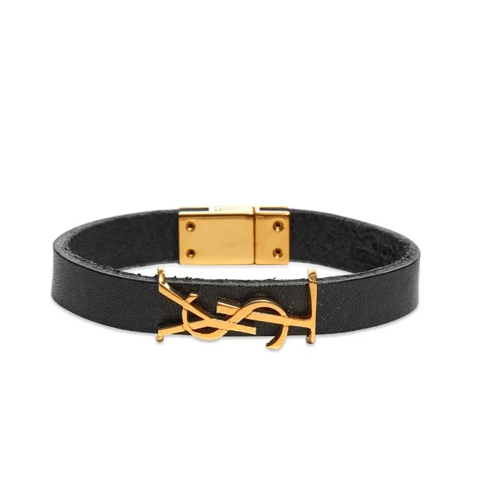 【関税込】新作◆SAINT LAURENT◆YSL ロゴ レザー ブレスレット