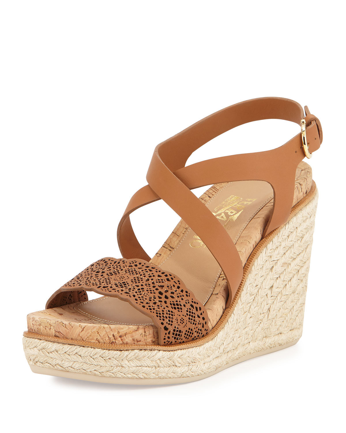1点即発SALE★Ferragamoフェラガモ★GIOELAレザーカットサンダル