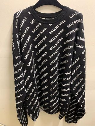 BALENCIAGA V-neck & Crew neck BALENCIAGA Woman Jacquard logo knit crew neck Sweaters 2