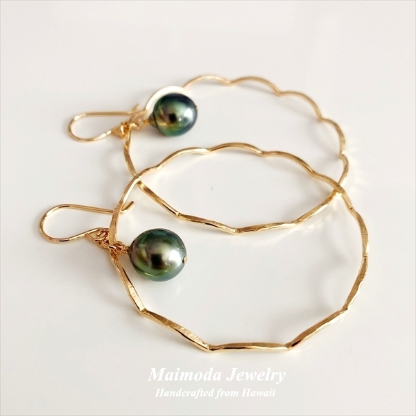 タヒチアンパール マーメイド ピアス ☆Maimoda Jewelry☆ハワイ