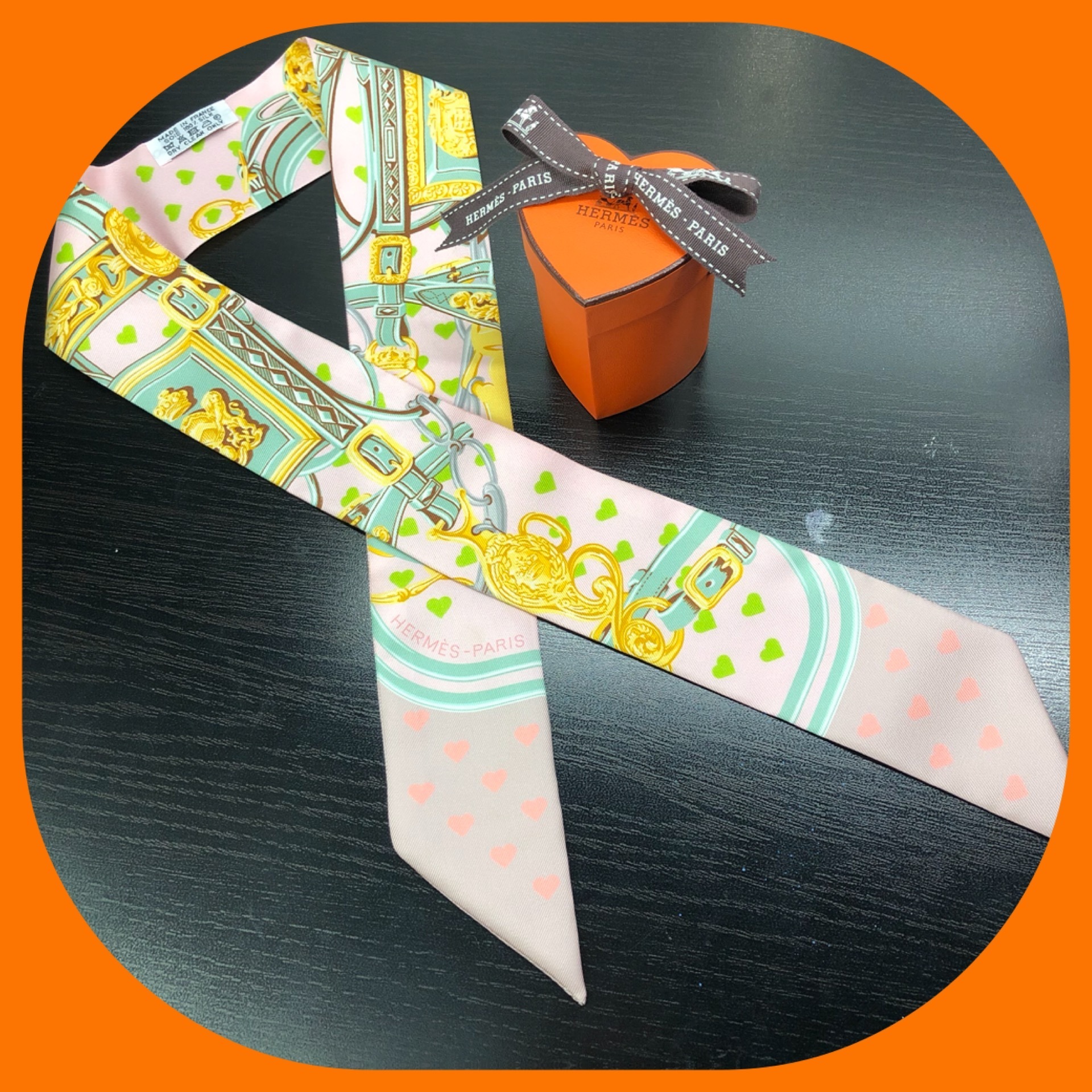 プレゼントに最適☆国内発送 HERMES ツイリー ハート ピンク