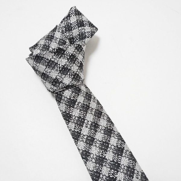 国内即発 CORNELIANI シルク ネクタイ ナロー チェック グレー 数量