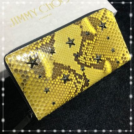 素敵でユニークな JIMMY CHOO☆パイソン柄 長財布 スタースタッズ - 長 ...