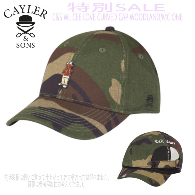 SALE★C&S WL CEE LOVE CURVED CAP【送込Cayler&Sons】迷彩★熊