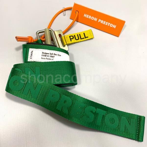 【関税込】新作●HERON PRESTON●ロゴ ワッペン バックル ベルト