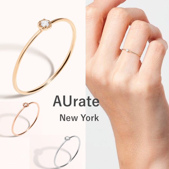 NY発! Mini Stackable Diamond Ring【AUratNewYork】18K 3種