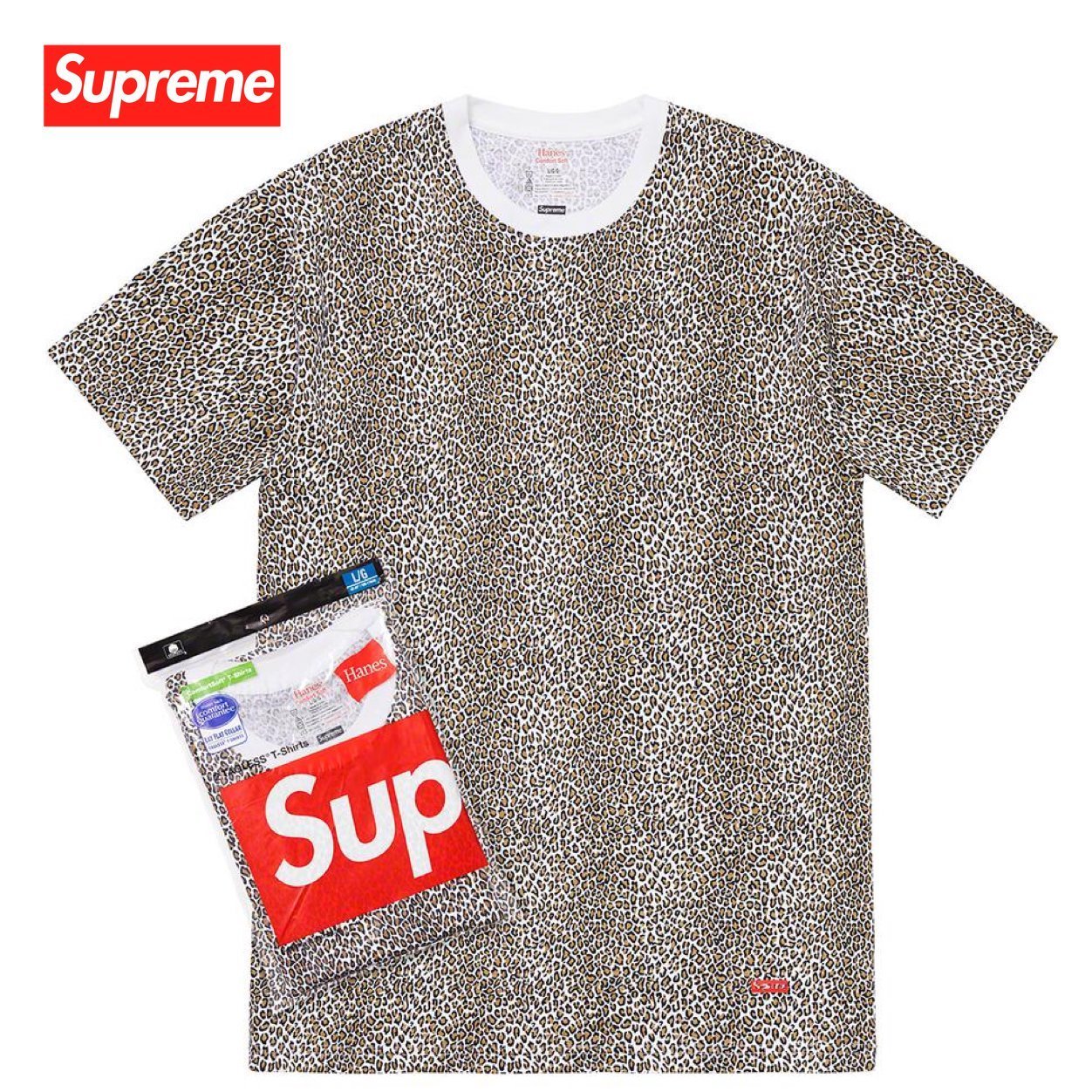 SS19 Supreme / Hanes Leopard Tees (2Pack) - シュプリーム