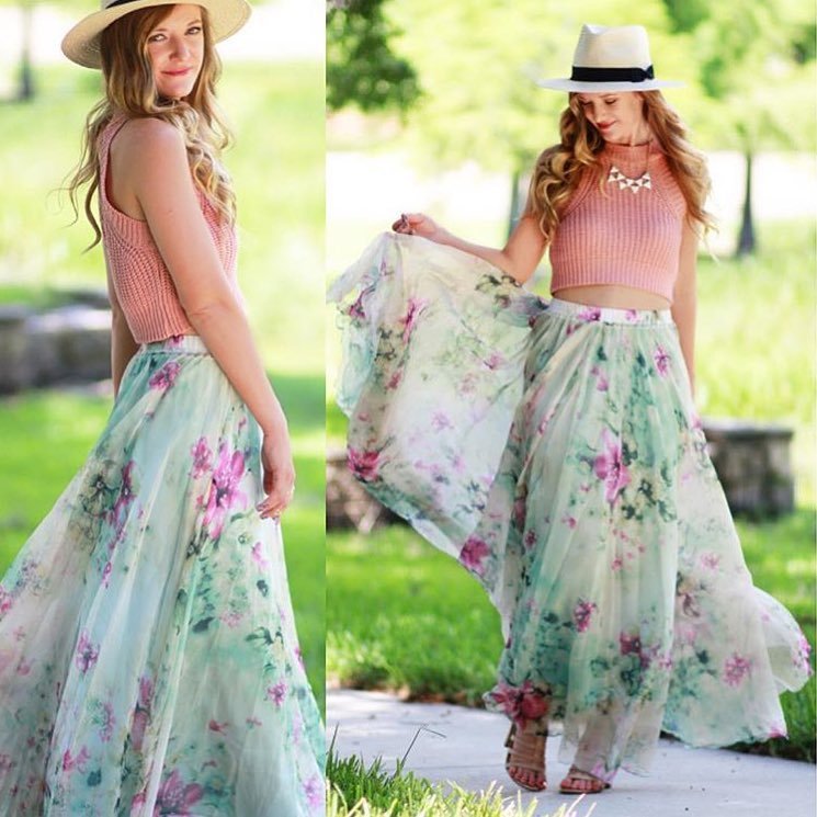 CHICWISH☆花柄シフォンマキシ丈スカート☆ (Chicwish/スカート
