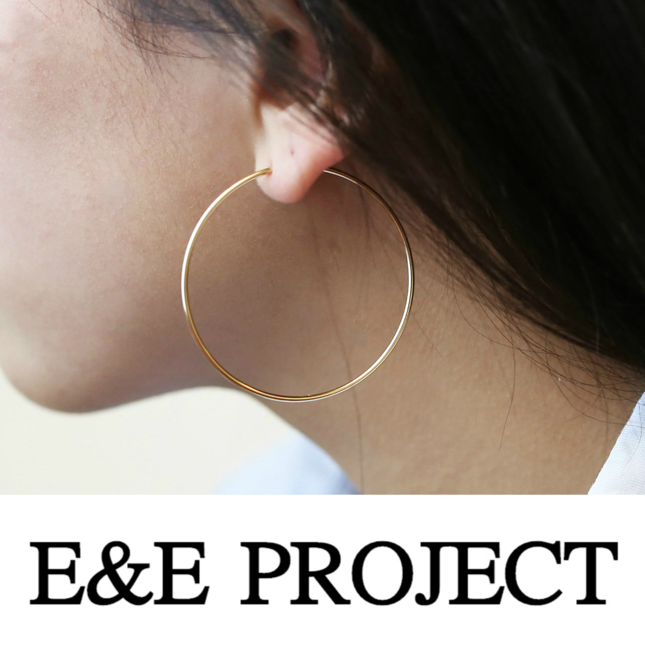 【送関込】E&E PROJECT★ ゴールドフィルドフープピアス