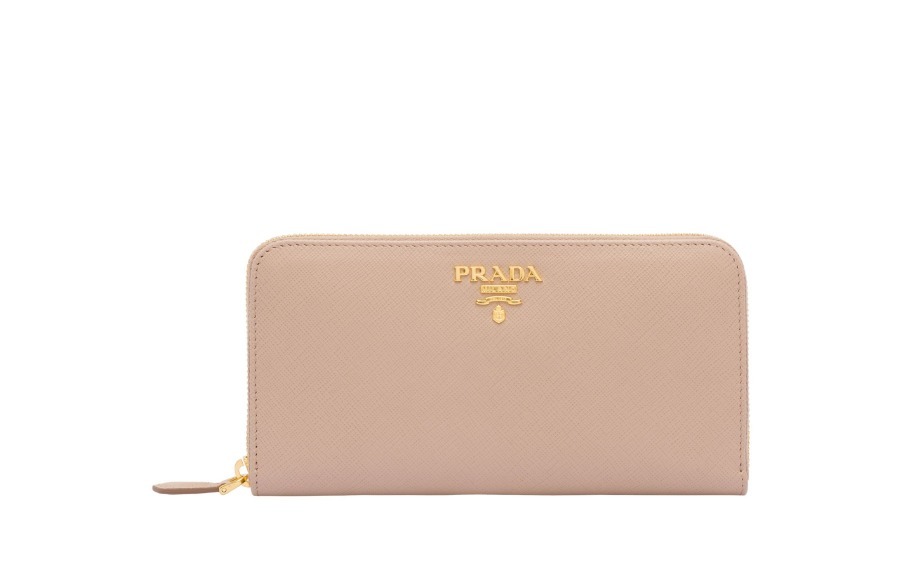 PRADA新作SAFFIANO 3面ファスナー長財布 ピンクベージュ/1ML506