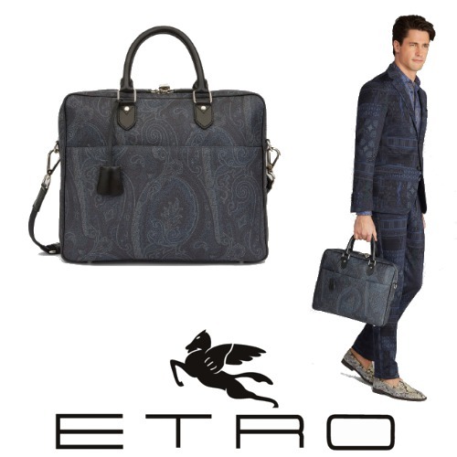 ETRO(エトロ) ジャガードビジネスバッグ ストラップ付ペイズリー ビジネスバッグ・アタッシュケース ETRO(エトロ) ジャガードビジネスバッグ ストラップ付ペイズリー ビジネスバッグ・アタッシュケース