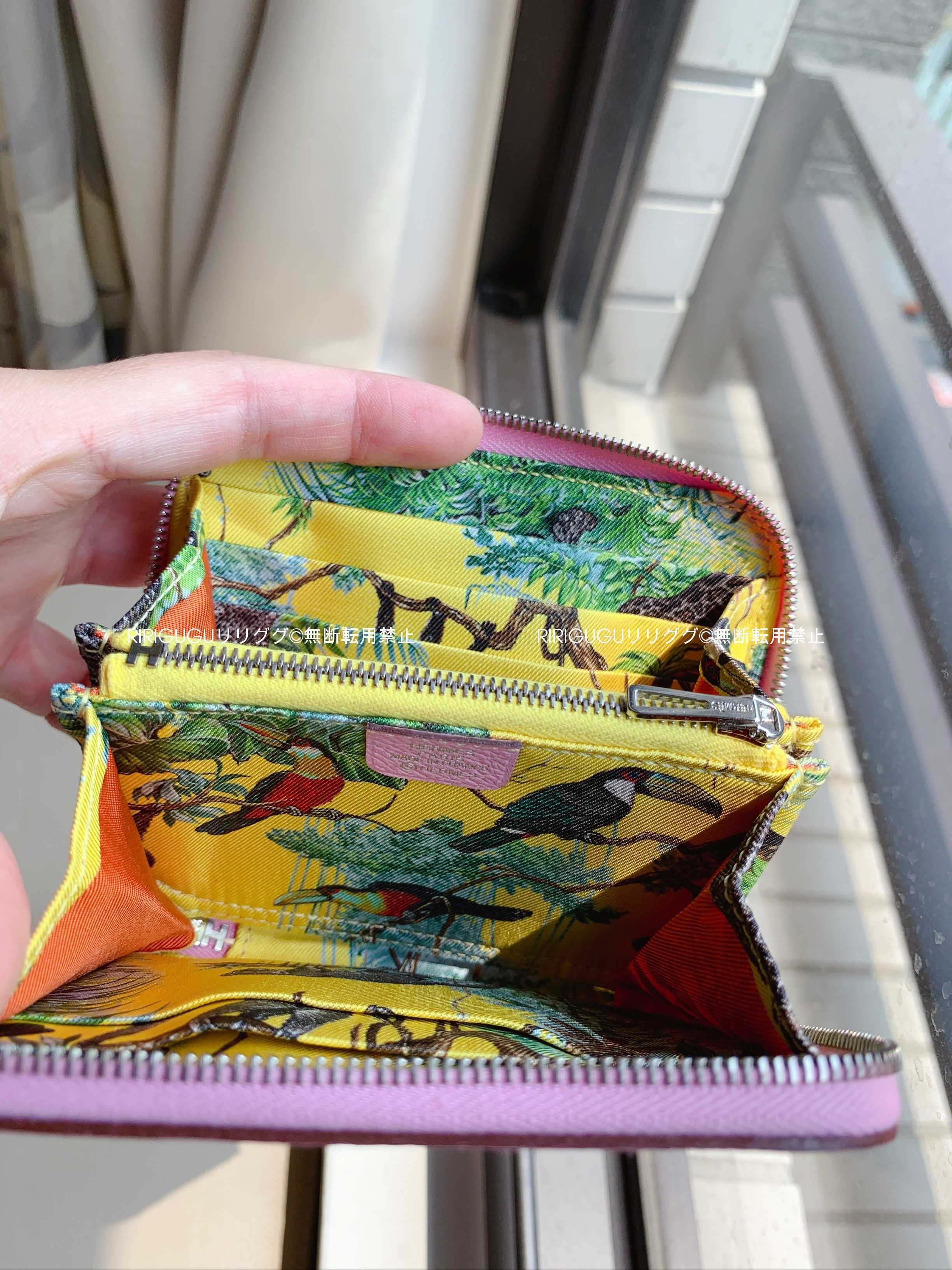 (エルメス)モーヴ・シルベストル☆シルクイン☆コンパクト財布