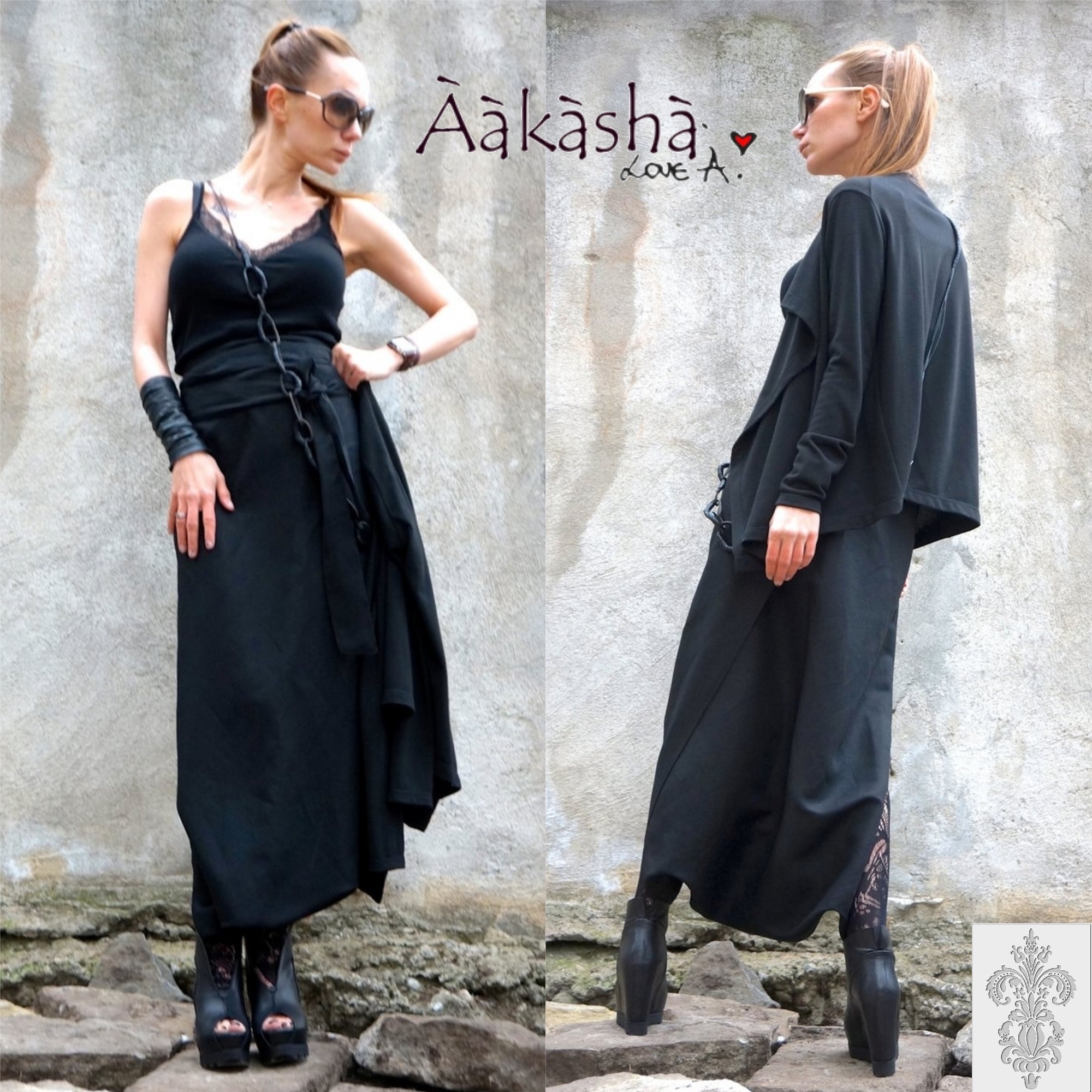 日本未入荷【Aakasha ラップデザイン リネン スカートパンツ】