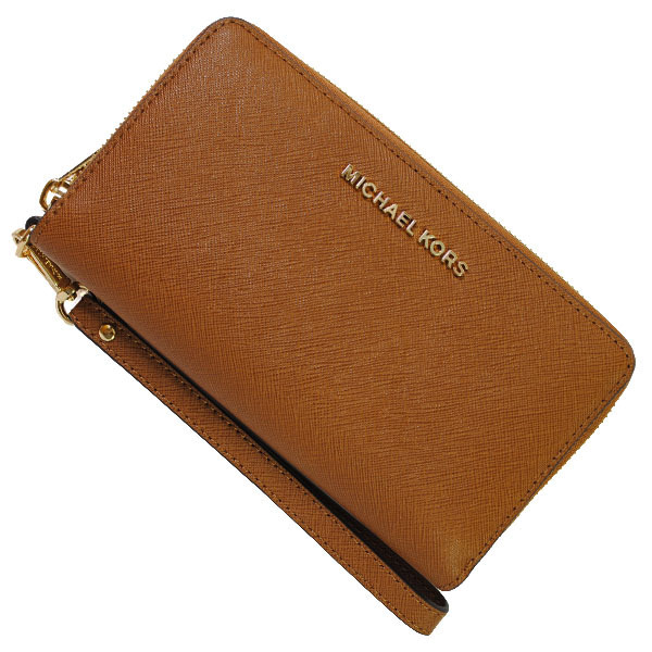 新品☆ MICHAEL KORS ベージュ レザー 長財布 スマホケース