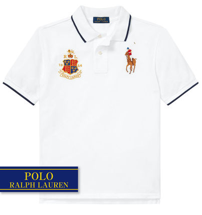 Ralph Lauren キッズ用トップス 即納ラルフローレン 半袖メッシュポロシャツ ホワイト 140-170cm