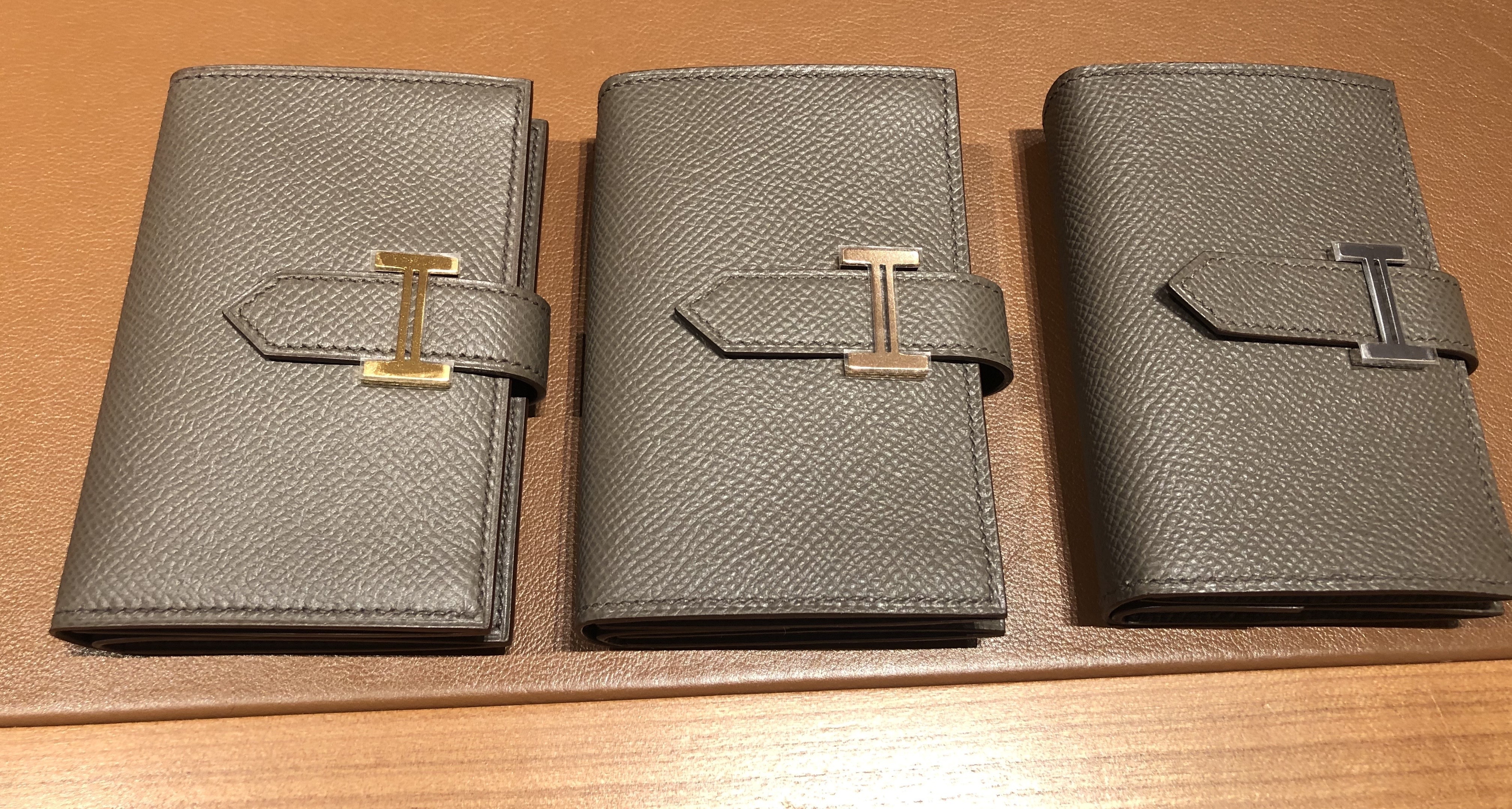 HERMES ウォレット ベアン ミニ Bearn mini Epsom Hermes Bearn Mini wallet Blue indigo Epsom leather Gold