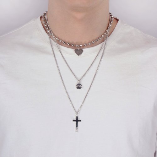 ３点セット [NONENON] BIG LOVE + BLACK SMILE + CROSS NECKLACE