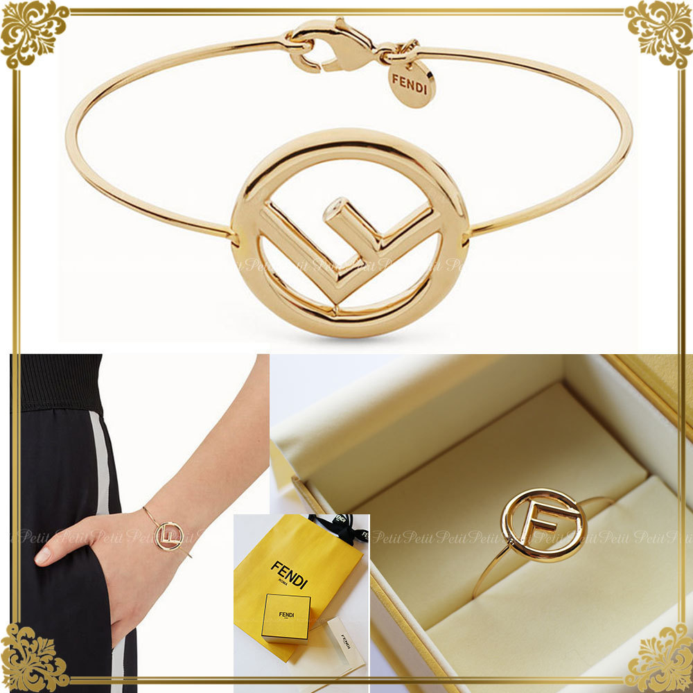 国内発☆Fendi フェンディ FFマーク ゴールドロゴ!ブレスレット ブレスレット 国内発☆Fendi フェンディ FFマーク ゴールドロゴ!ブレスレット ブレスレット
